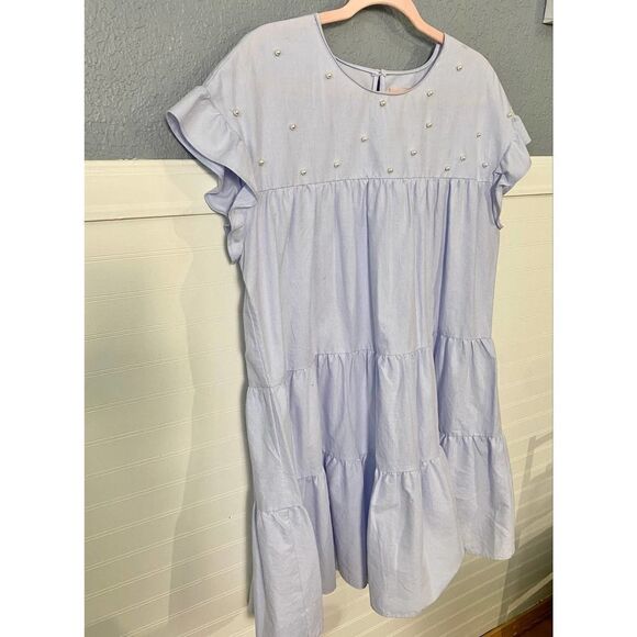 Philosophy Baby Doll Blue Dress with Pearls - Picture 5 of 8